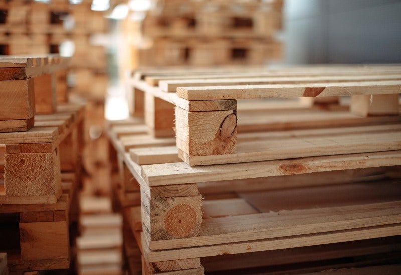 Close-up view of custom pallets and skids in Georgia & surrounding areas